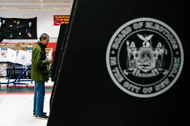 A voter during the 2017 election in NYC